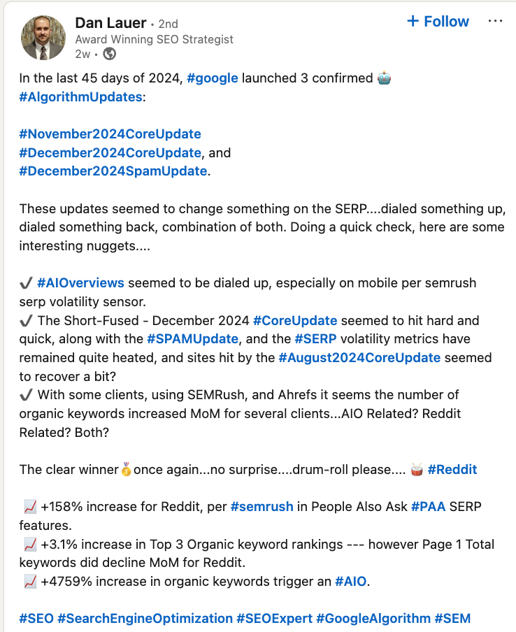 Post about SERP volatility