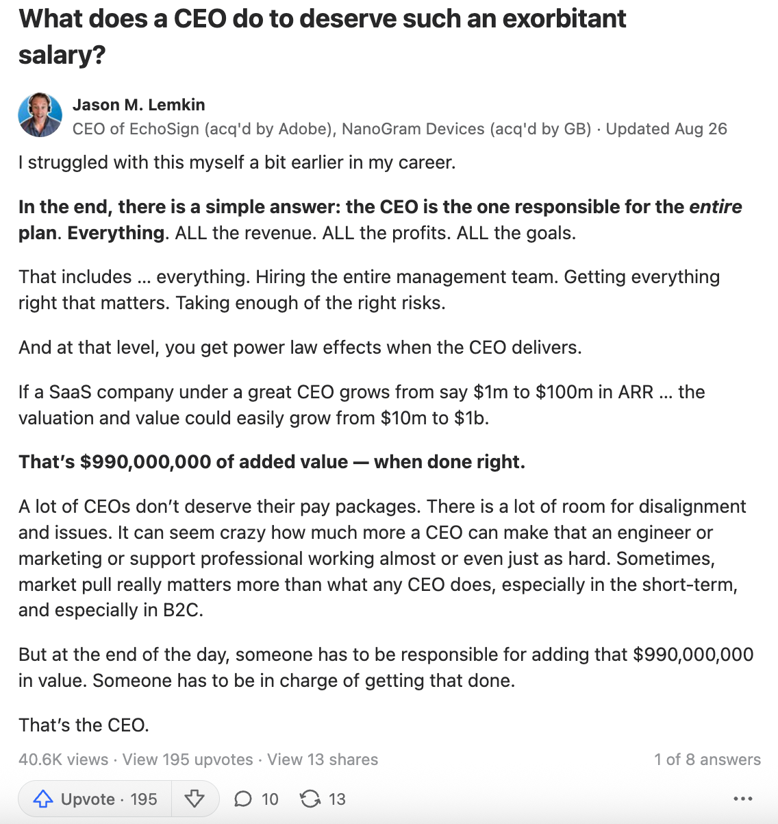 Effective Quora response example: Personal experience and formatting