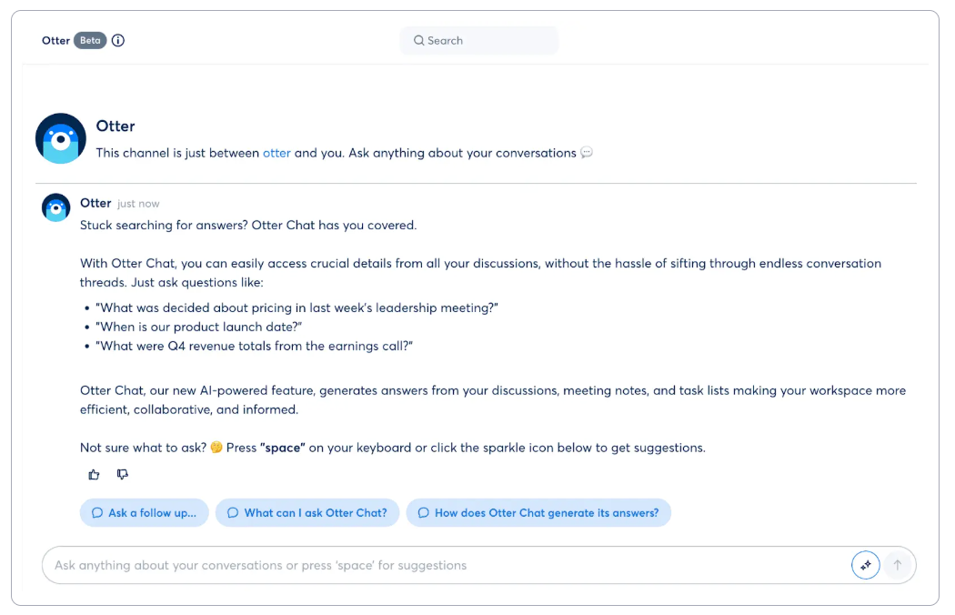 Otter: Best ChatGPT alternative for project management