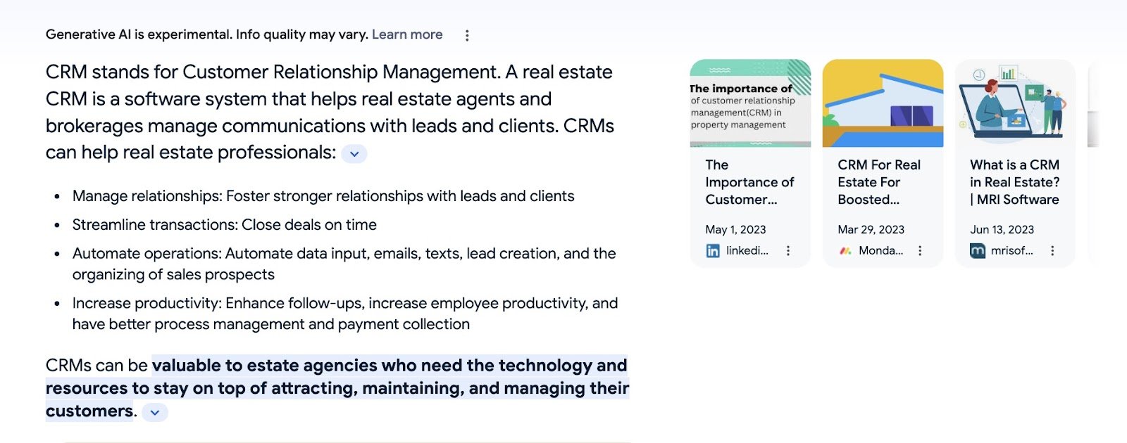 The SGE response to “What is a CRM in real estate?”