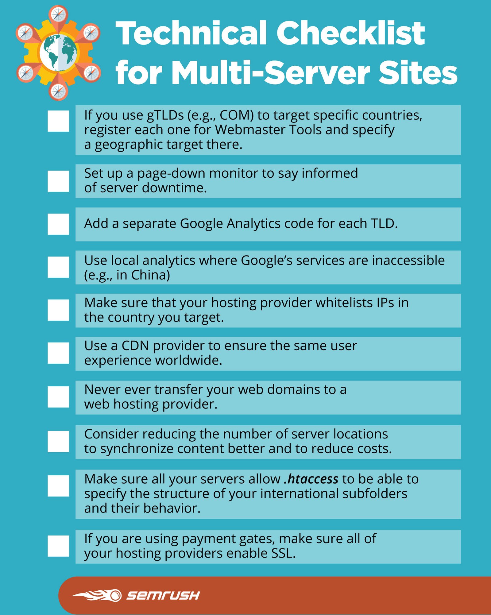 Technical Checklist for Multi-Server Sites