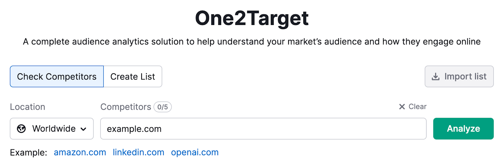 one2target tool start