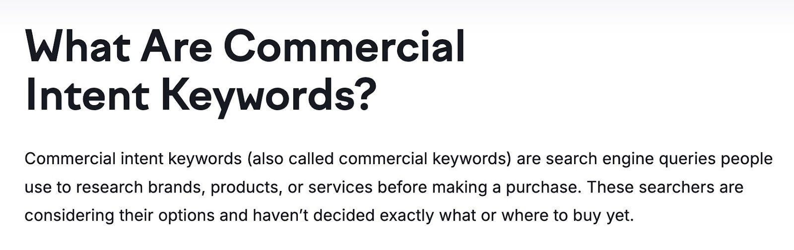 A clear heading with the answer in the following text on a blog post by Semrush.