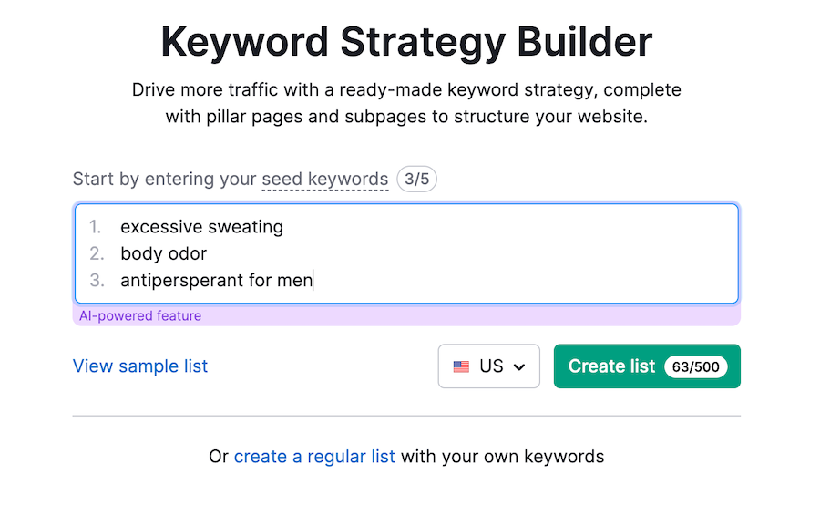 keyword strategy builder