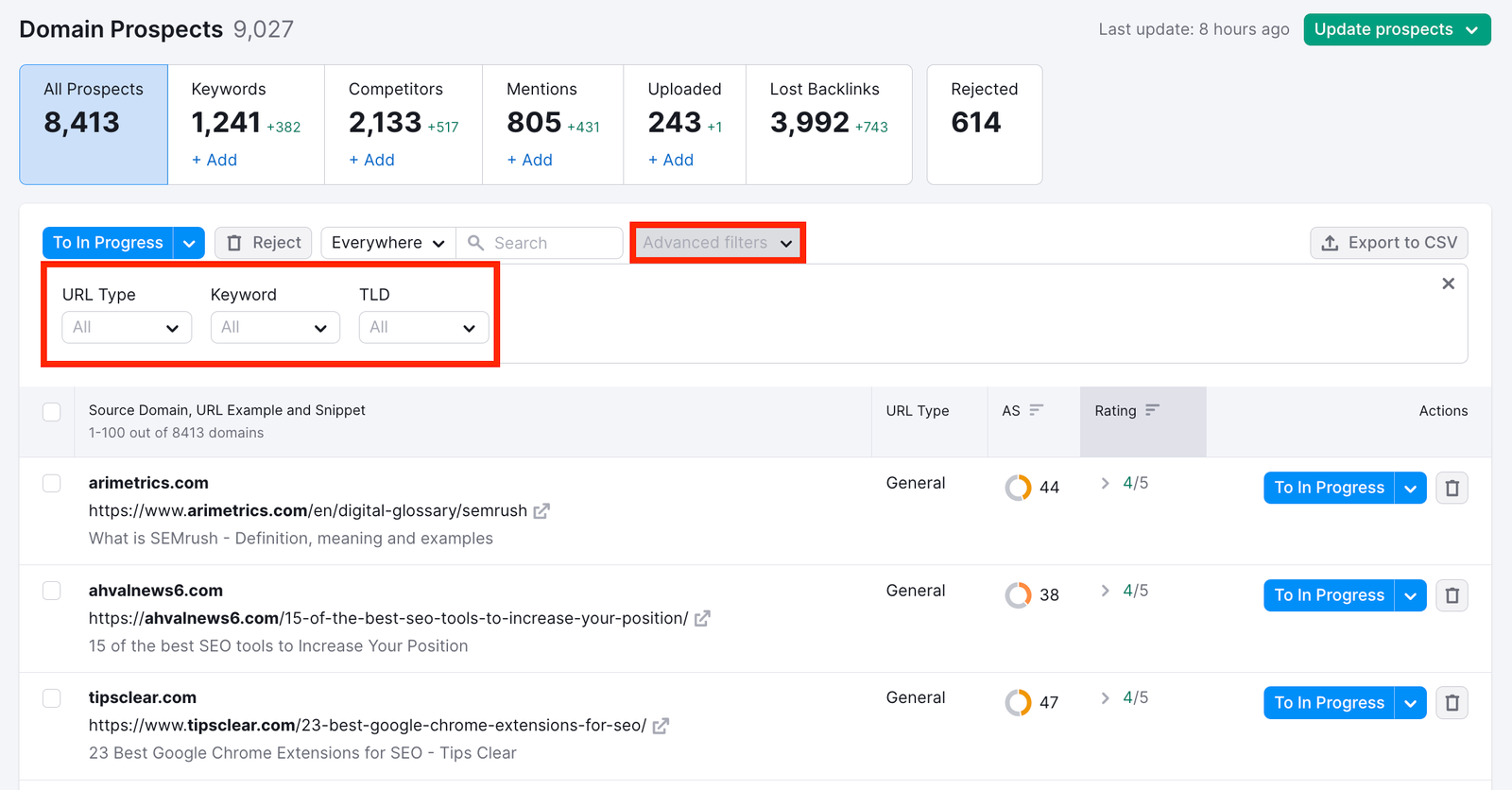 Reviewing Your Link Building Prospects (Prospects Report) image 4