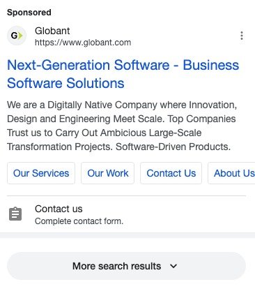 What bottom Google Ads look like on mobile devices