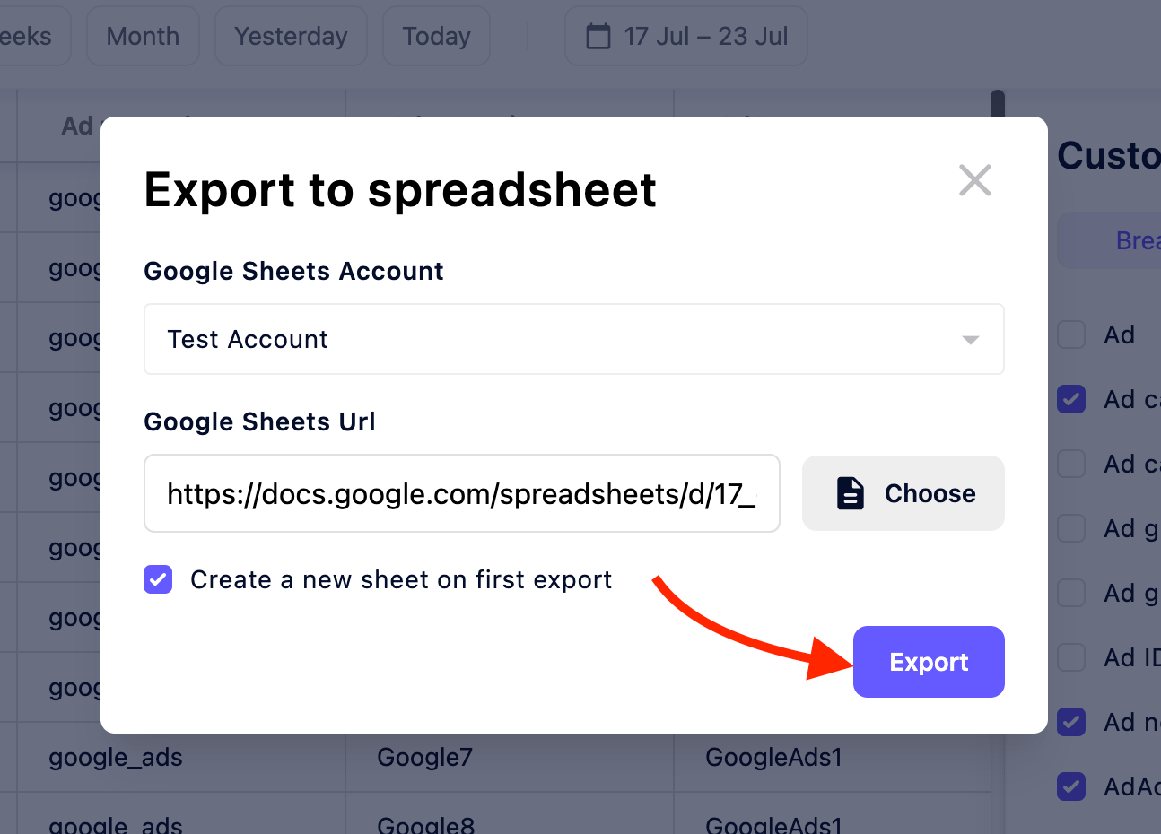 How to export your data from AI Automated Data Connector to spreadsheet.