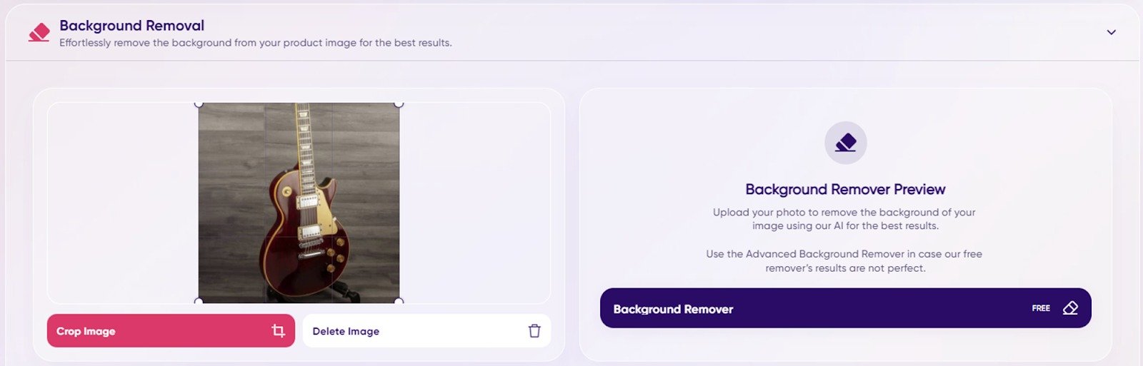 The &lsquo;Background Remover&rsquo; tool in the AdCreative.ai app