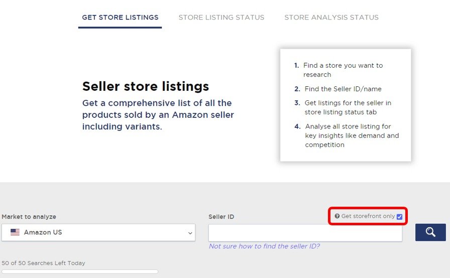Unchecking the &lsquo;Get storefront only&rsquo; box in the &lsquo;Store Analysis&rsquo; feature of Product Research Pulse.