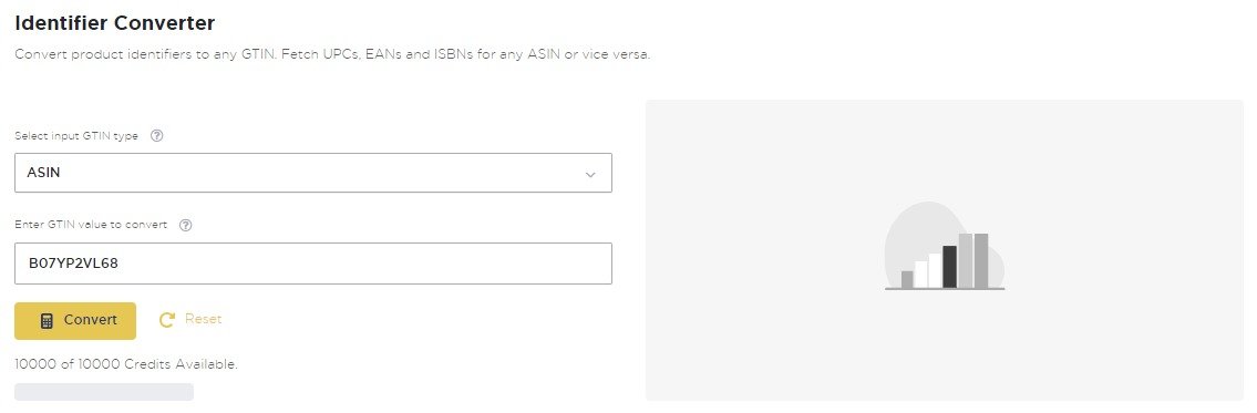 Adding GTIN details in the &lsquo;Identifier Converter&rsquo; tool in Product Research Pulse.