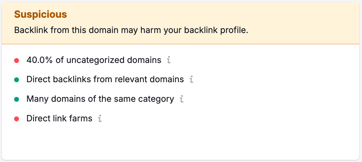 The overall relevancy of the network of referring domains to the analyzed domain&rsquo;s niche. 