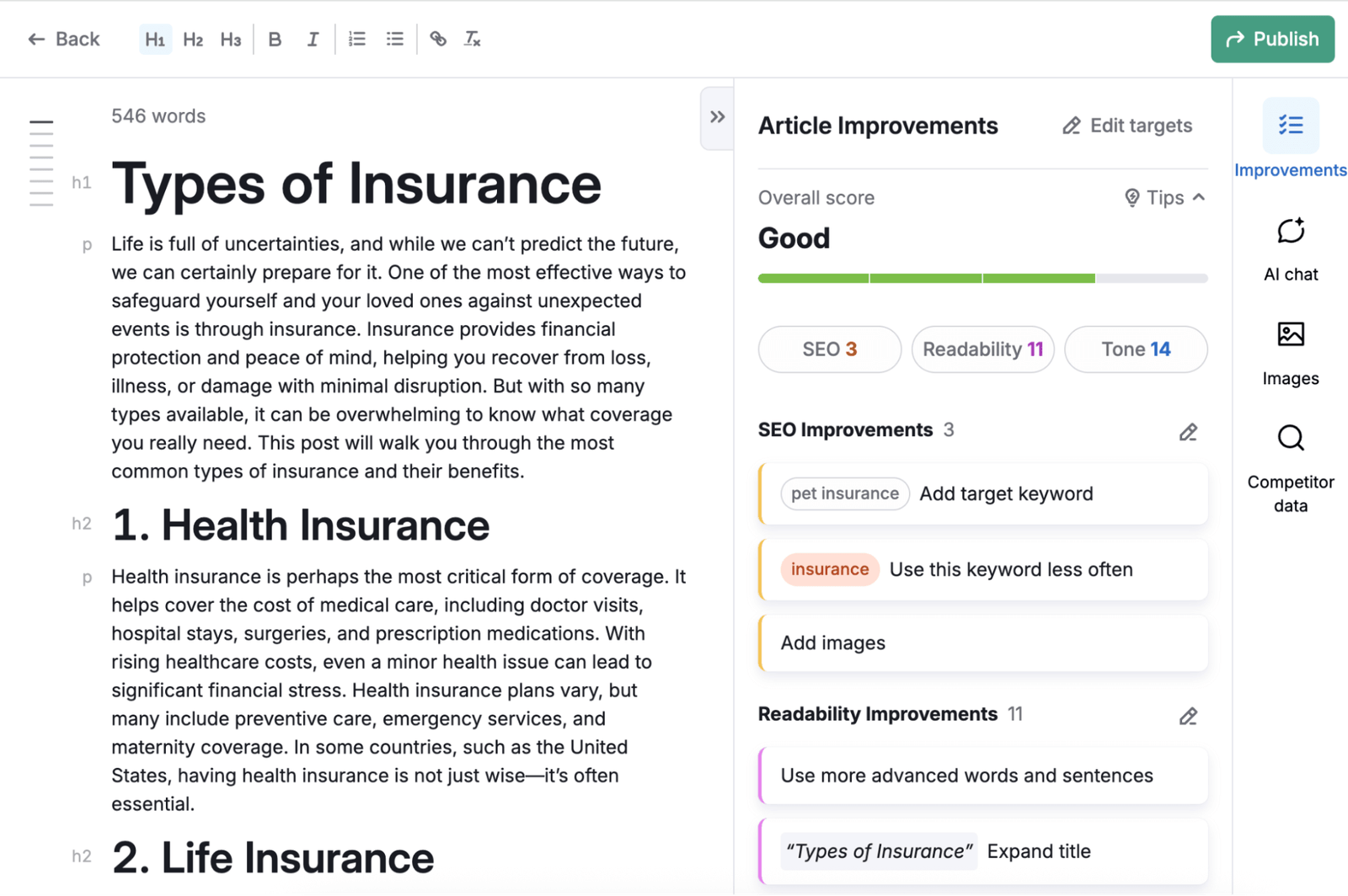 Create SEO Friendly Articles with AI